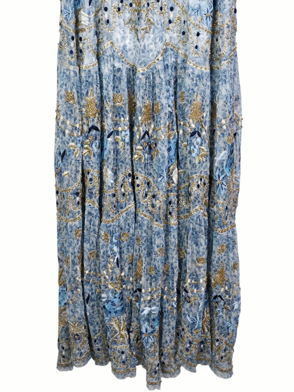 Free People Goldie Dress Porcelain Embroidered Beaded Floral Maxi NWT Size S - Picture 6 of 14